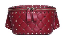 Rockstud Belt Bag, Leather, Red, GF-PB46NAP0, Db, 3*